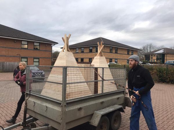 New outdoor play equipment delivery